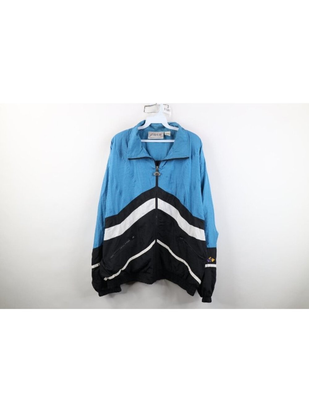Vintage 90s Streetwear Mens Large Color Block Lined Full Zip Windbreaker Jacket